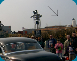 De bouwplaats van de Tower of Terror achter de muren.